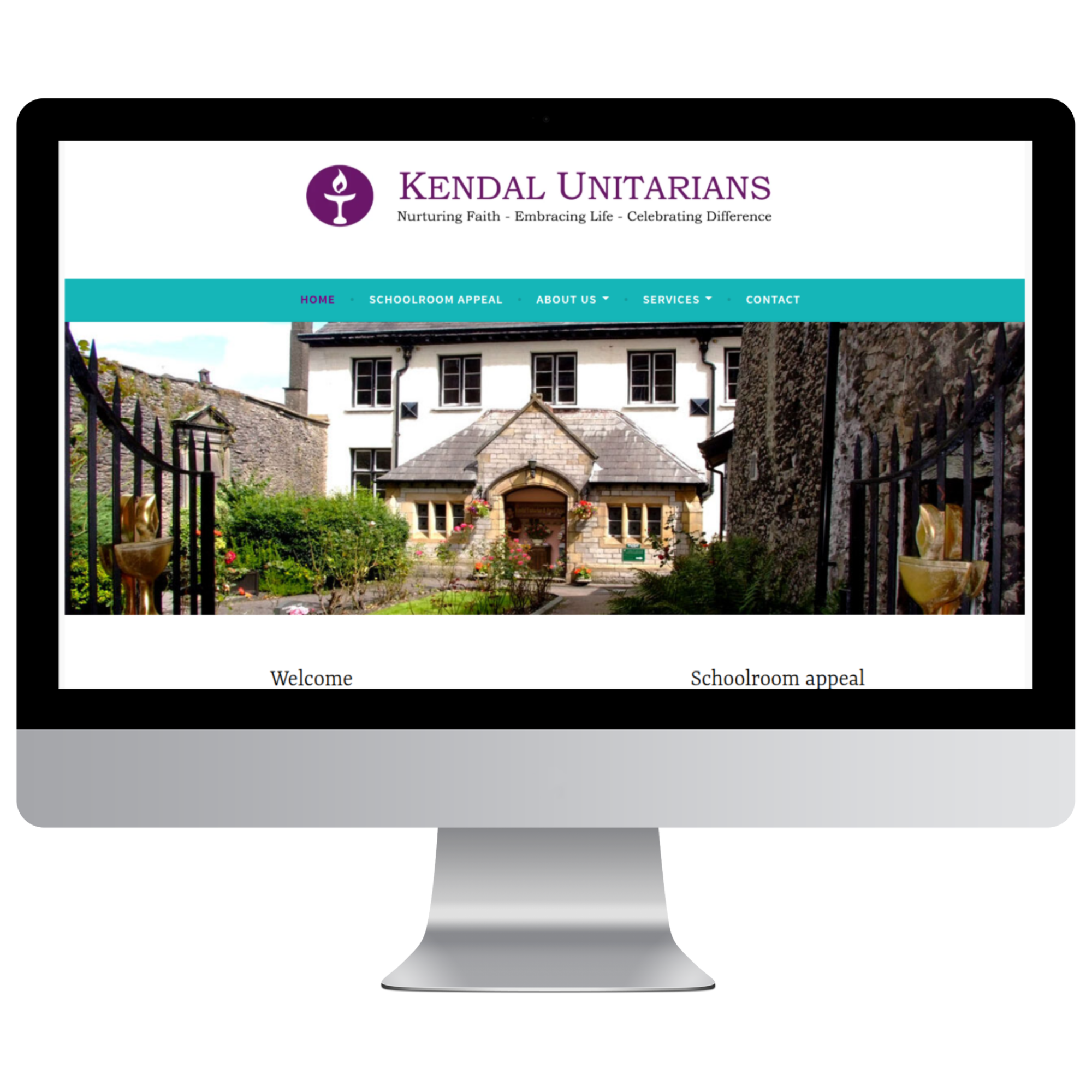 mock-up of Kendal Unitarians Website
