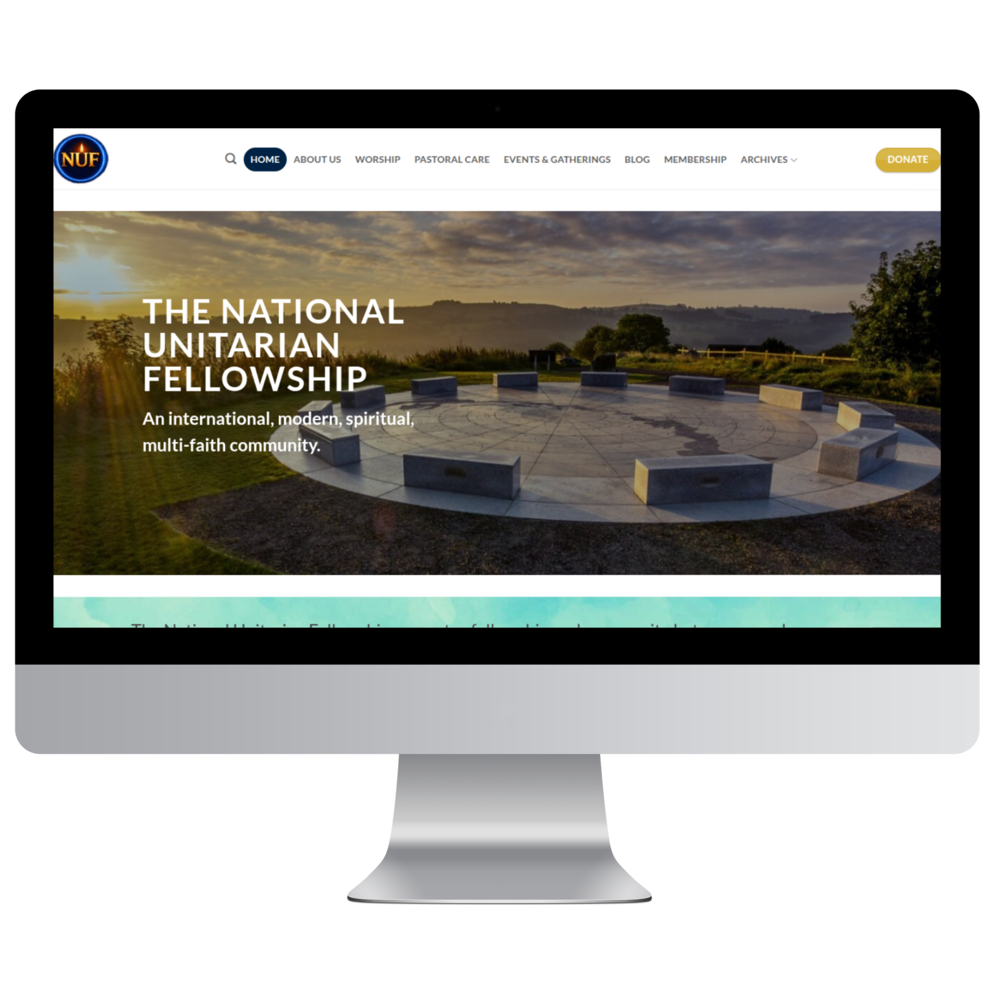 Mock-up of National Unitarian Fellowship Website.